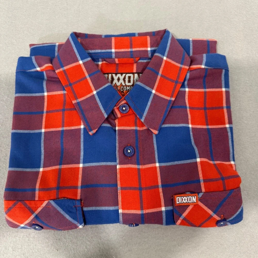 Dixxon Flannel Shirt Mens LT Blue Red Hot Harley Nights 2021 25th Anniversary